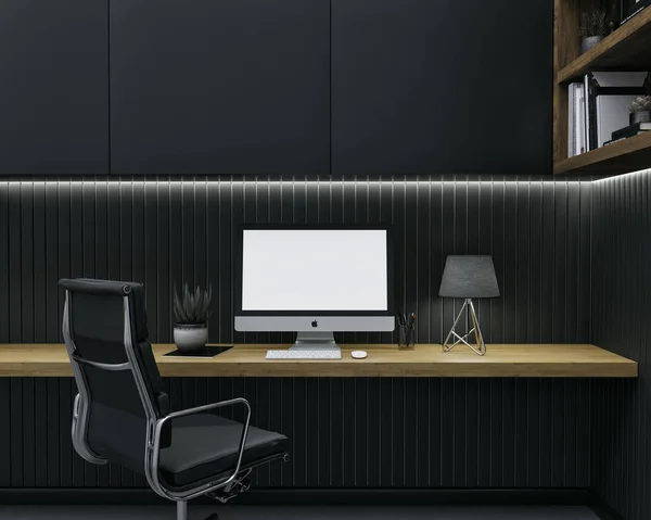 çalışma alanı mockup 3D render. Çalışma alanı kadar sahte.