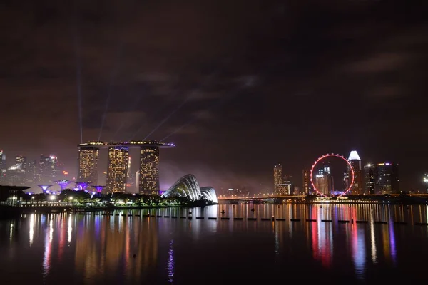 Hermosa Vista Singapur Por Noche —  Fotos de Stock