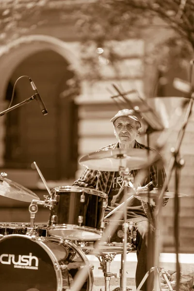 The jazz drummer — Stock Photo, Image