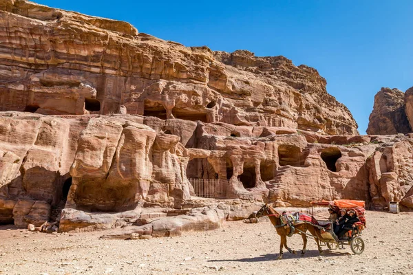 Petra Jordanië Januari 2020 Graven Die Zien Waren Bij Het — Stockfoto