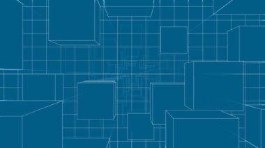 Düz küp arka plan render 