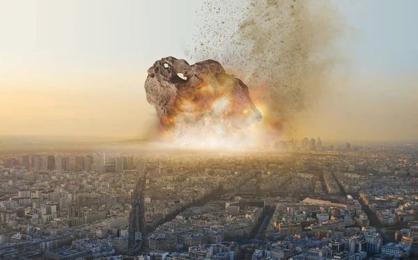 Dev bir asteroidin yeryüzüne düşüşü..