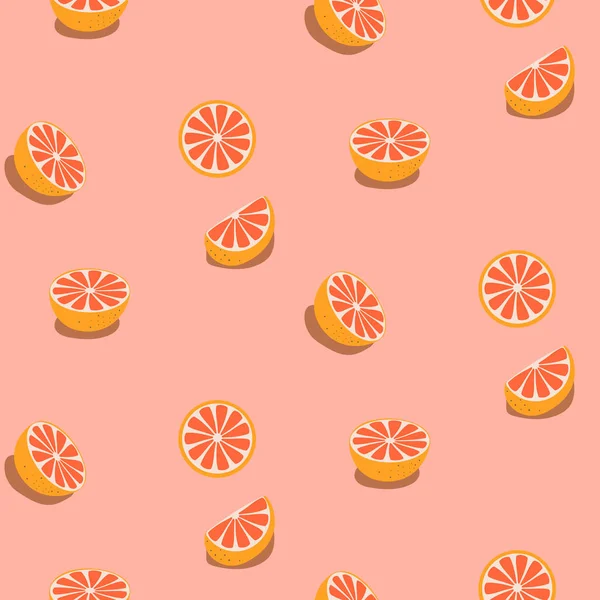 Безшовный фруктовый узор с грейпфрутами . — стоковый вектор