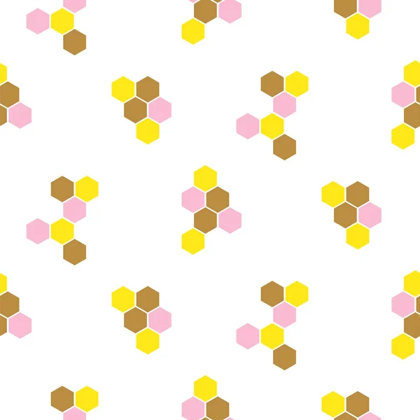 Abstract honeycomb hexagon vector background with blank space. Seamless print pattern. — Stok Vektör