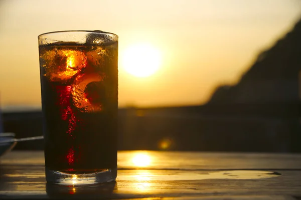 Stock Photo Fresh Cold Soft drinks  with sunlight from behind (Soft Focus) — Stock Photo, Image