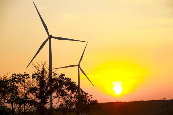 Stock Photo - Wind power at sunset — Stock Photo, Image