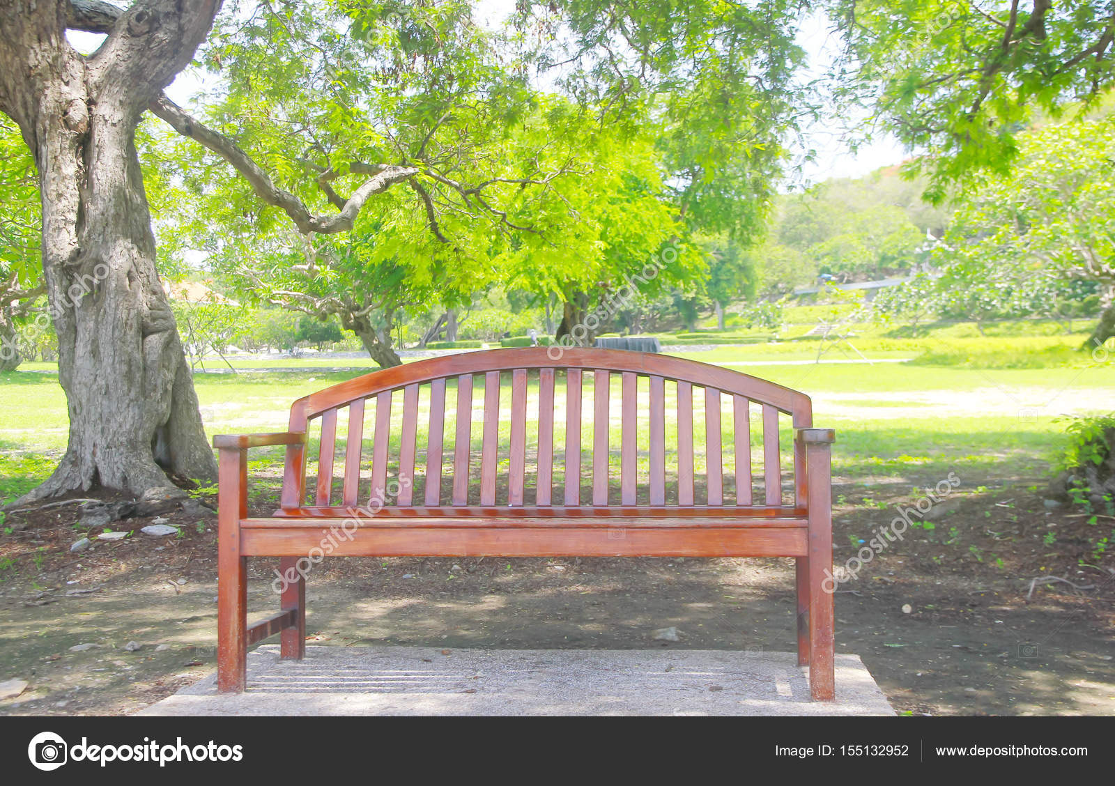 Stock Photo One Park Benches In A Public Park Stock Photo