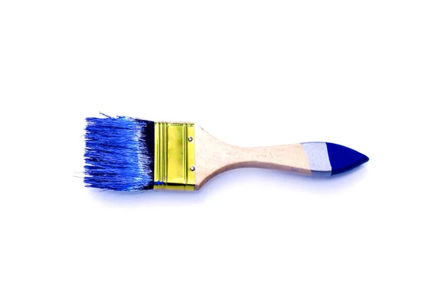 Stock Photo - Vintage paintbrush with blue paint — Stock Photo, Image