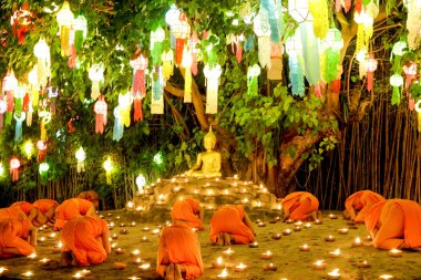 Chiang Mai, Tayland - 5 Kasım: yeni yıl festival, Budist keşiş f