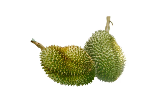 Primer plano Rey de frutas, durian verde aislado sobre fondo blanco — Foto de Stock