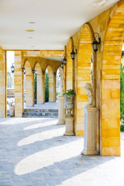 yakın çekim shot atılmasıyla stilinde sütunlar bir hat.