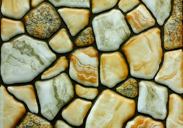 Väggen runda sten rock textur och sömlös bakgrund — Stockfoto