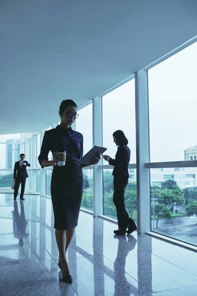 Senhora de negócios em pé no escritório — Fotografia de Stock