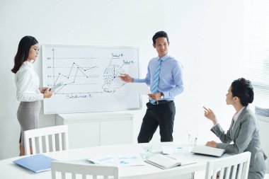 İş adamı fikirler sunulması