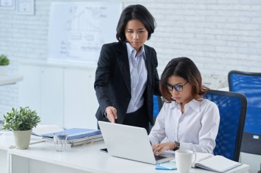 iş kadını onun meslektaşım yardım
