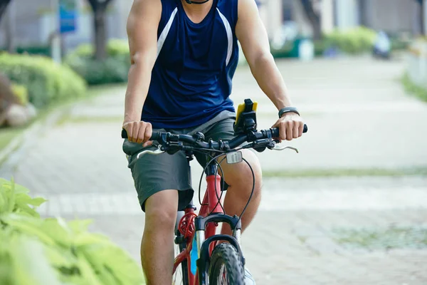 Man on road bicycle — Stock Photo, Image