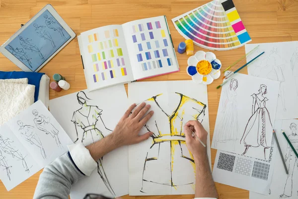 Designer coloring sketch of jacket — Stock Photo, Image