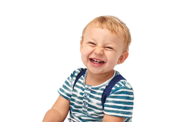 Kleiner Junge lacht — Stockfoto