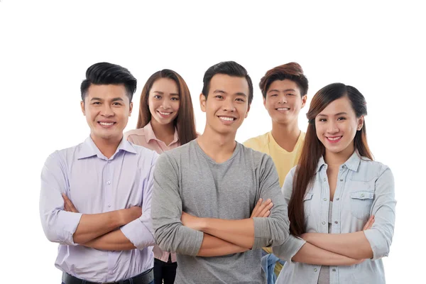 Confident Young Business People Smiling Looking Camera — Stock Photo, Image