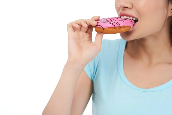 Biting Appetizing Doughnut — Stock Photo, Image