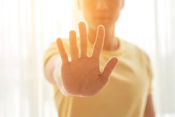 Dłoń Osoby Nie Zatrzymując Się Ręką — Zdjęcie stockowe