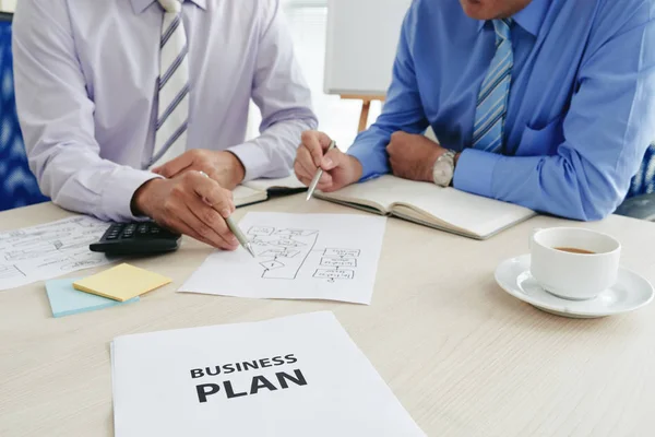 Cropped Image Business Colleges Discussing Plan Start Project — Stock Photo, Image