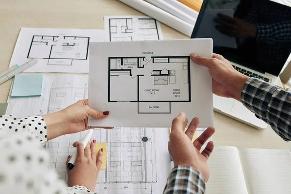 Architects Discussing Plan House Meeting — Stock Photo, Image