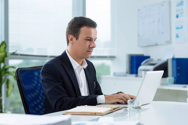 Young Handsome Businessman Concentrated Work His Office — Stock Photo, Image