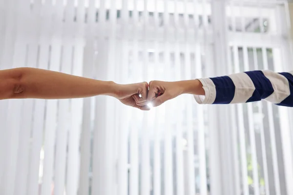 Business People Giving Fist Bump Celebrate Successful Deal Closing — Stock Photo, Image