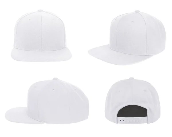 Blank Cap View Color White White Background — Stock Photo, Image