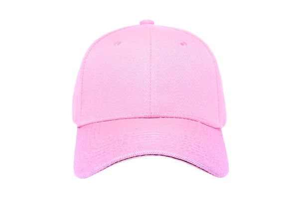 Baseball Cap Color Pink Close Front View White Background — Stock Photo, Image