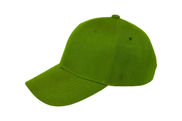 Casquette Baseball Couleur Vert Gros Plan Vue Isolée Sur Fond — Photo