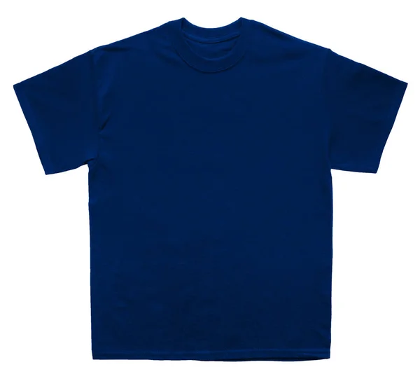 Beyaz Arka Plan Üzerinde Boş Shirt Renk Donanma Şablon — Stok fotoğraf