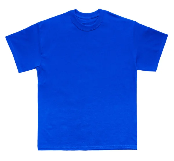 Beyaz Arka Plan Üzerinde Boş Shirt Mavi Renk Şablonu — Stok fotoğraf