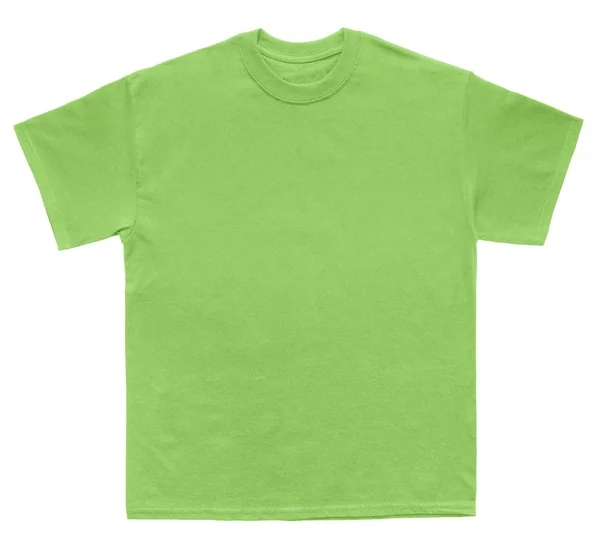 Blank Shirt Color Lime Template White Background — Stock Photo, Image