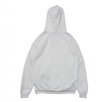 Beyaz arka plan üzerinde boş kapüşonlu sweatshirt rengi beyaz arkadan görünüm