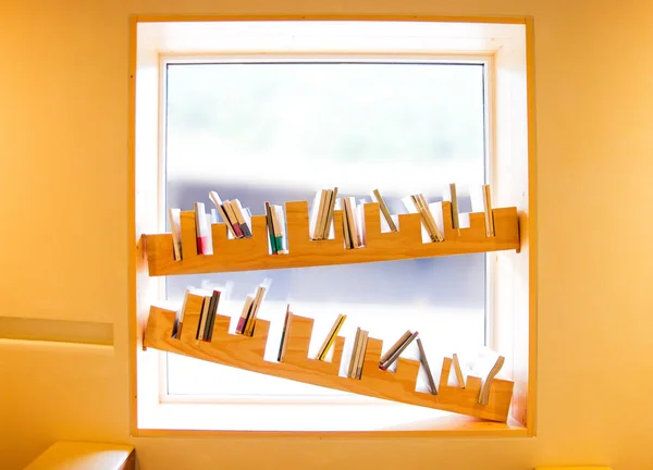 Bookshelf Interior Window — Stock Photo, Image