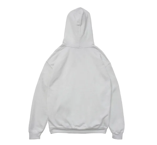 Blank Hoodie Sweatshirt Color White Back View White Background — Stock Photo, Image