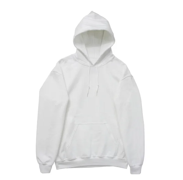 Lege Hoodie Sweater Kleur Wit Voorste Arm Uitzicht Witte Achtergrond — Stockfoto