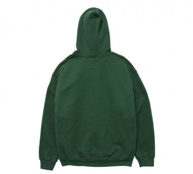 Beyaz arka plan üzerinde boş kapüşonlu sweatshirt renk yeşil arkadan görünüm