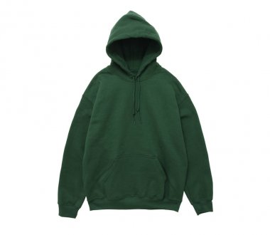 Beyaz arka plan üzerinde boş kapüşonlu sweatshirt renk yeşil Önden Görünüm