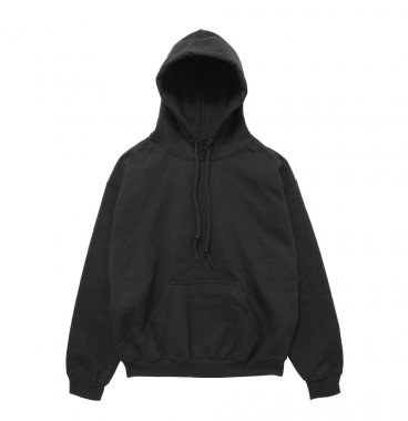 Beyaz arka plan üzerinde boş kapüşonlu sweatshirt renk siyah Önden Görünüm
