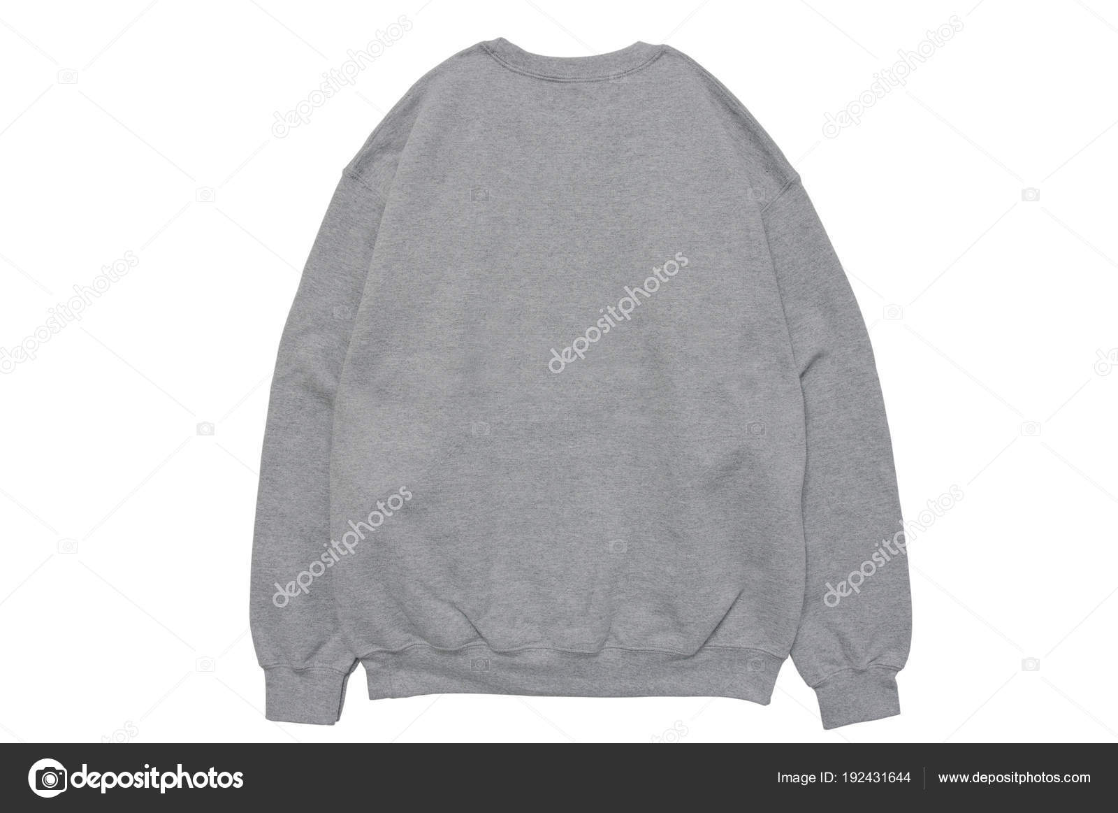 blank sweatshirt color grey template back view white background grey hoodie template