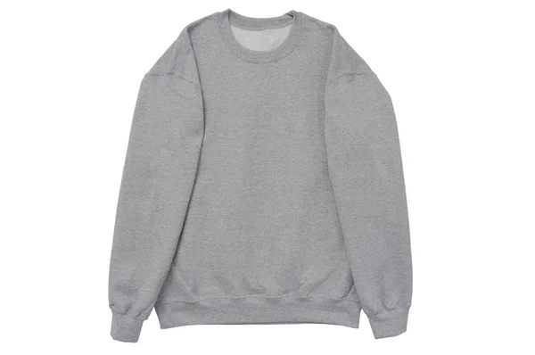 Sweat Shirt Blanc Couleur Gris Gabarit Vue Bras Avant Sur — Photo