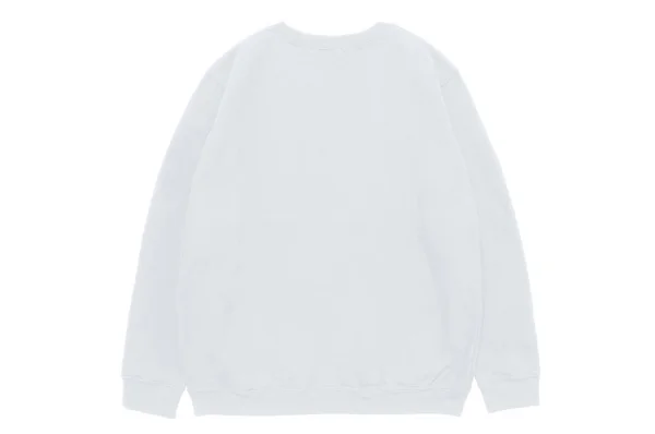 Puste Bluza Dresowa Kolor Biały Szablon Tylnej Białym Tle — Zdjęcie stockowe
