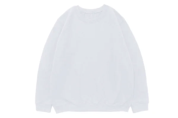Camisola Branco Cor Branca Modelo Vista Frontal Fundo Branco — Fotografia de Stock