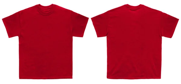 空白のスエット シャツ色赤テンプレート フロントと白い背景の背面図 — ストック写真