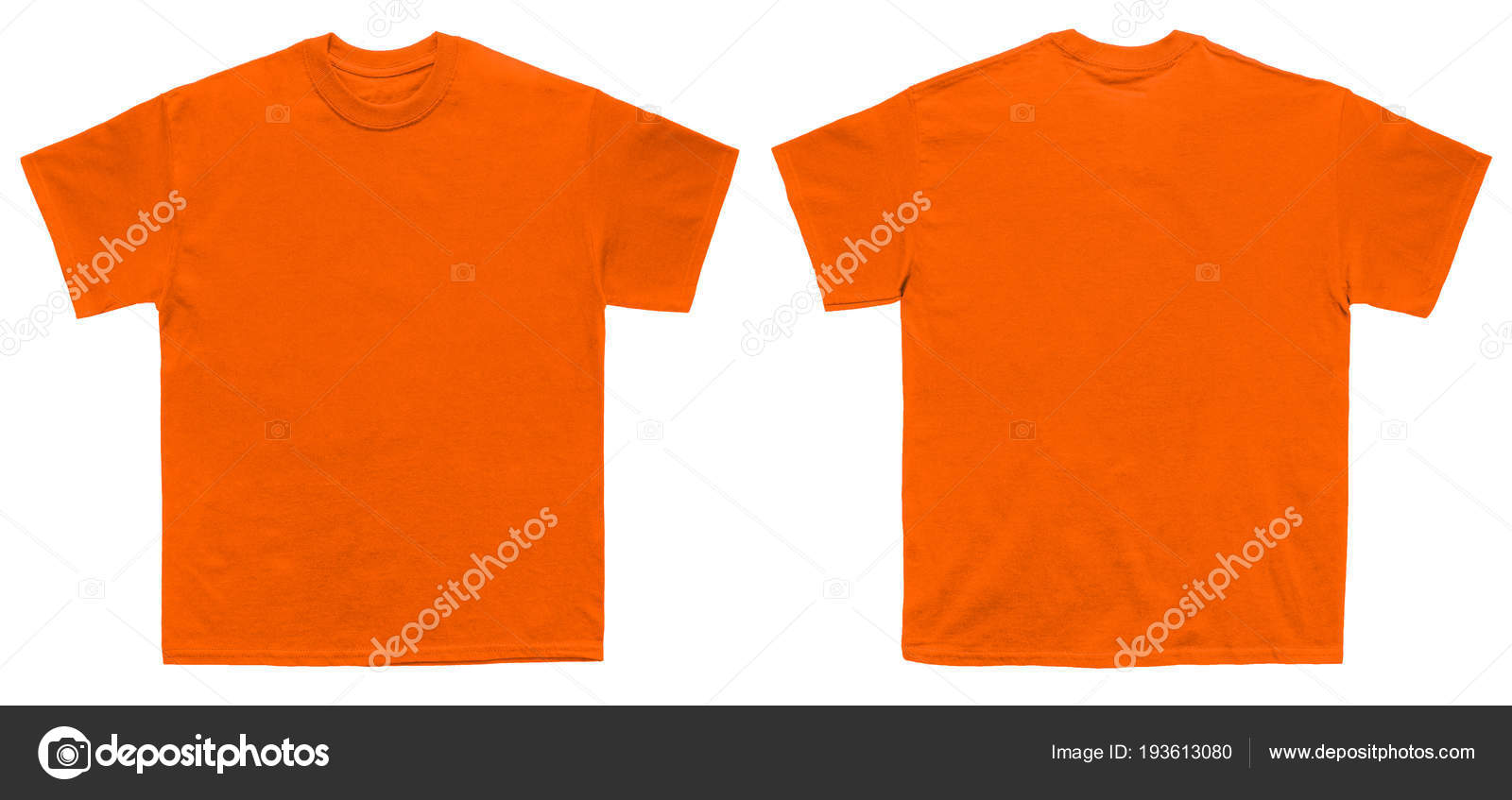 Download Blank Shirt Color Orange Template Front Back View White Background Stock Photo Image By C Kustomer 193613080