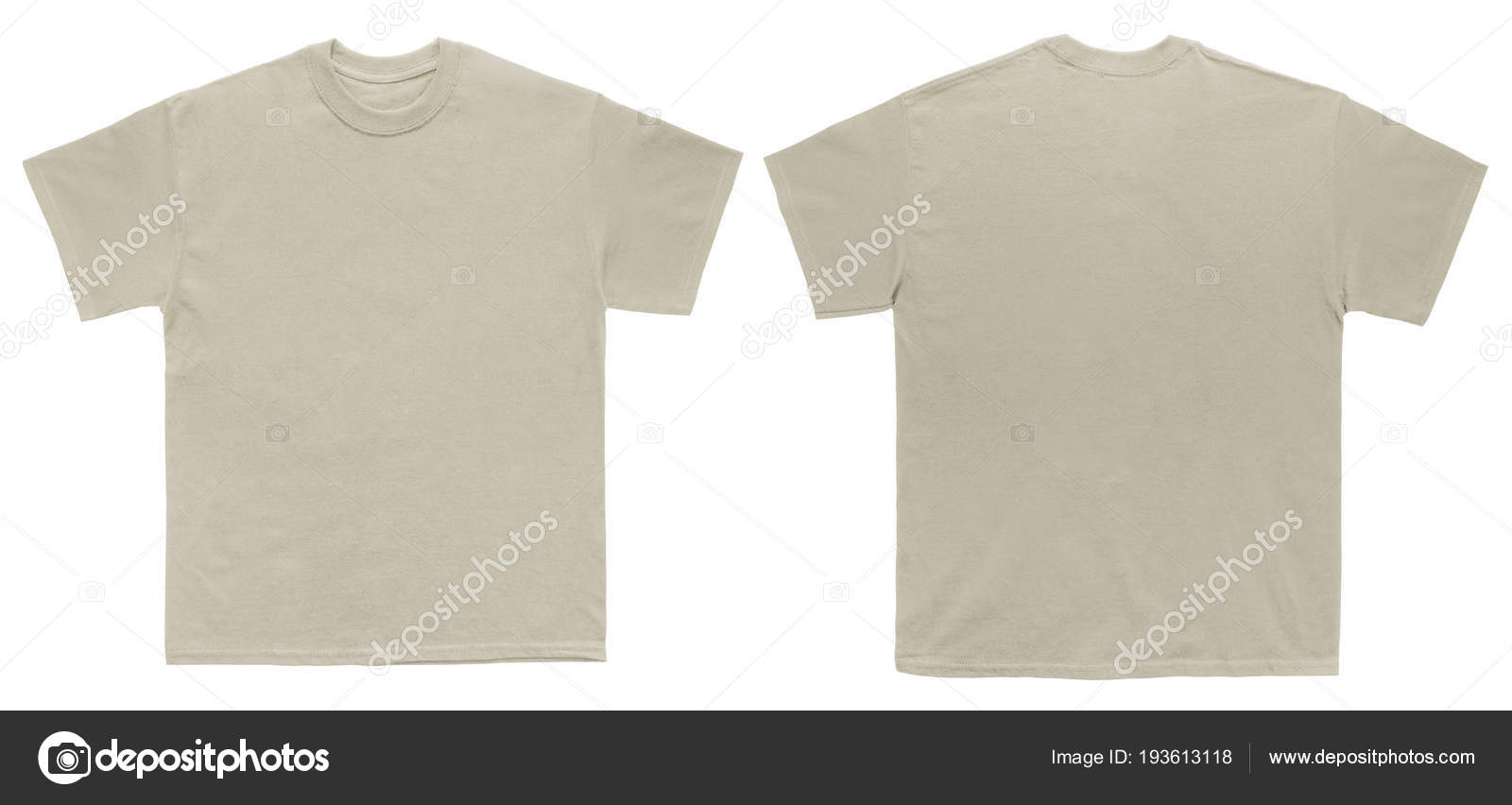 Download Blank Shirt Color Sand Template Front Back View White Background Stock Photo Image By C Kustomer 193613118