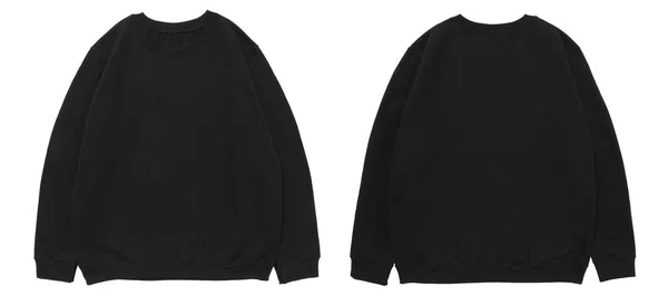 Blank sweatshirt color black template front and back view on white background